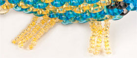 Close up of seed beaded fish